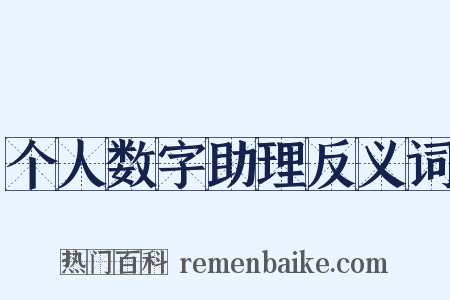 个人数字助理反义词是什么意思的图片